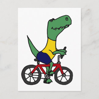 XX- Witziges T-rex Dinosaurier Reiten Fahrrad Postkarte