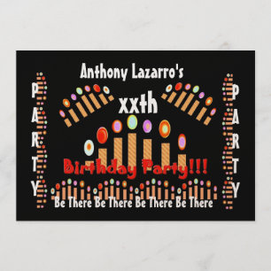 xxth Birthday Party Einladung - Gold Candles