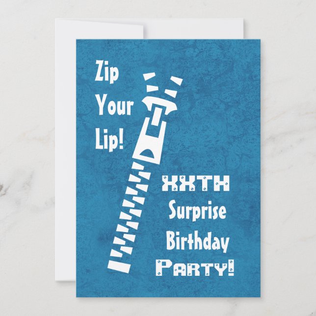 xxth SURPRISE Blue Birthday Party SB002 Einladung (Vorderseite)