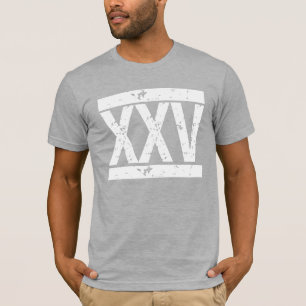 XXV römische ZIFFERN 25. Geburtstags-T-Shirt T-Shirt