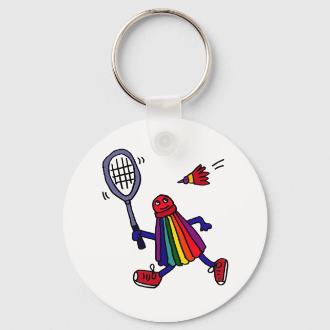 XY - Funny Badminton Birdie Cartoon Schlüsselanhänger (Vorderseite)