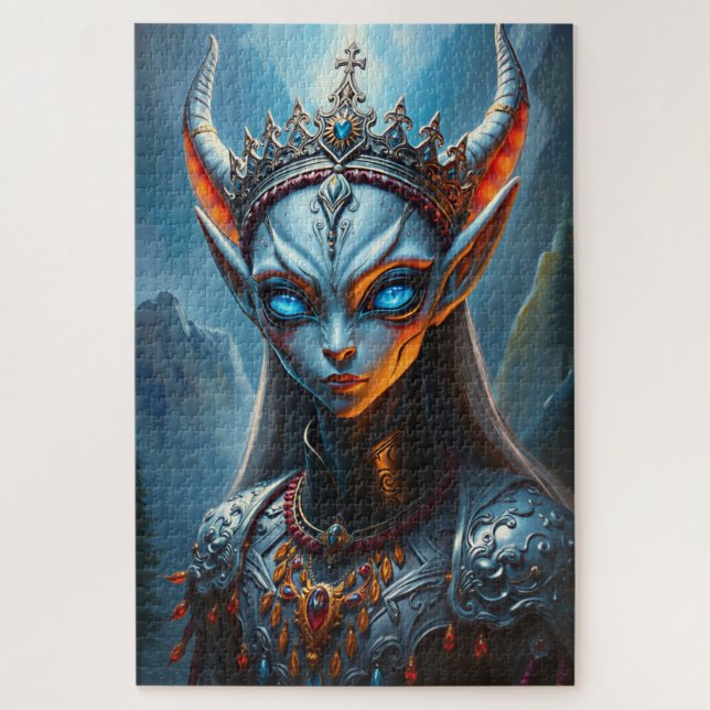 Xylanthia das Gehörnte Orakel - Dark Fantasy Elf (Vertikal)