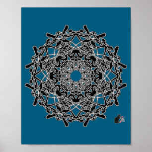 Xylografisches Okta-Glyphen Poster