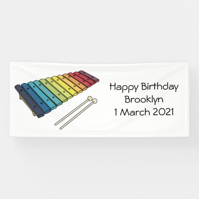 Xylophon-Cartoon-Abbildung Banner (Horizontal)