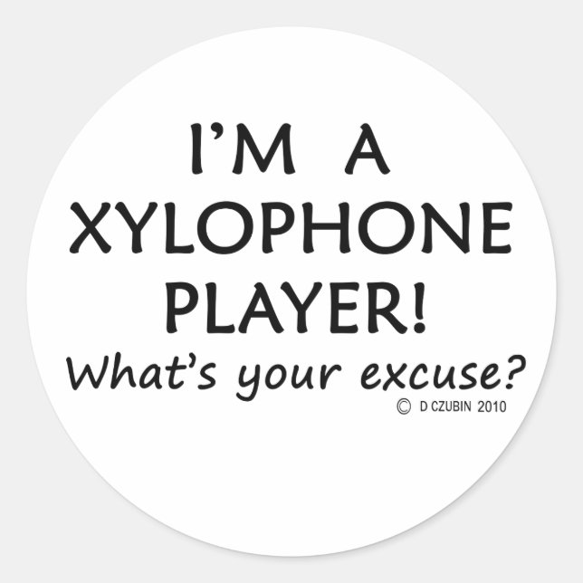 Xylophon Player Runder Aufkleber (Vorderseite)