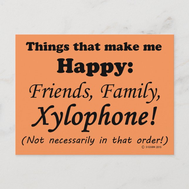 Xylophone macht mich glücklich postkarte (Vorderseite)