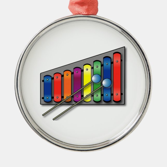 Xylophone Silbernes Ornament (Vorne)