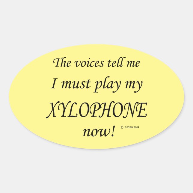 Xylophone Voices dit qu'il faut jouer Oval Sticker (Devant)
