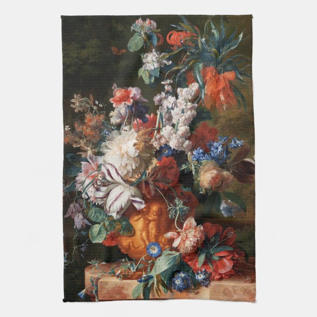 Xzendor7 Bouquet von Blume von Jan van Huysum Geschirrtuch (Vertikal)