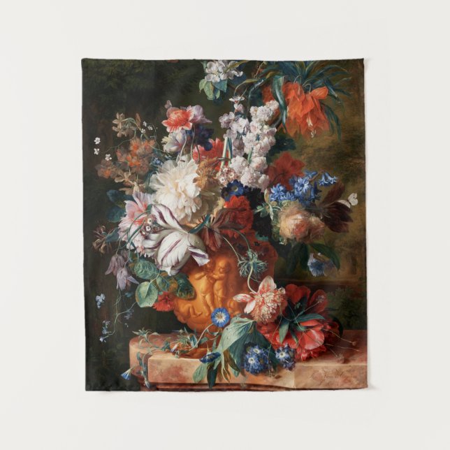 Xzendor7 Bouquet von Blume von Jan van Huysum Wandteppich (Vorderseite)