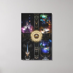 Xzendor7 Quadologie von Fraktal Fantasy Art Leinwanddruck