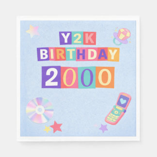 Y2K 2000's Trendy Birthday Party Napkin Serviette