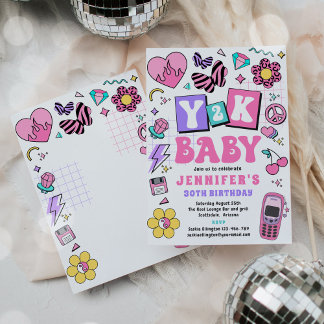 Y2K 90s Disco 30. Geburtstags-Party Einladung