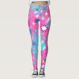 Y2K-Ästhetik Nahtloses Retro-Muster Leggings