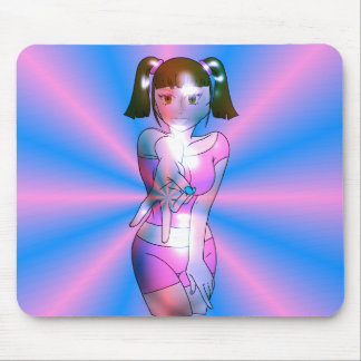 Y2K Cyber Anime Mädchen Pink Starburst Mauspad