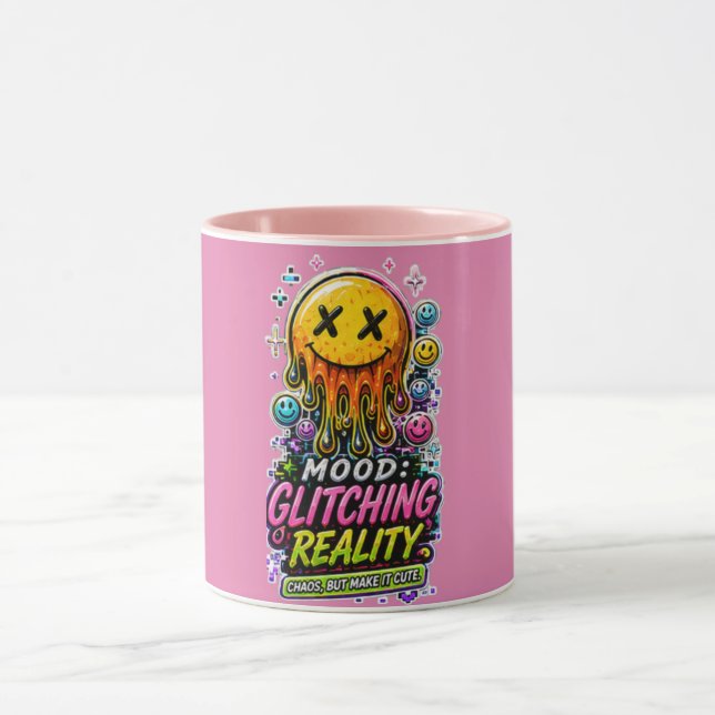 Y2K Cyber Glitch Kaffeetasse (Zentrum)