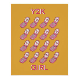 Y2K Drehend Telefone Herzmuster Poster
