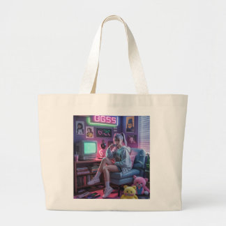 Y2K Gamer Girl Vibes – Retro-Tech & Neon-Raumästhe Jumbo Stoffbeutel