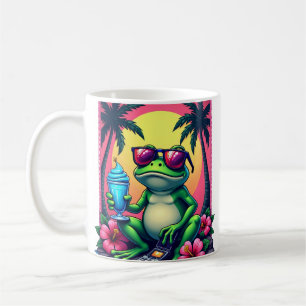 Y2K Grumpy Frosch Flip Phone Vaporwave Tropisch Kaffeetasse