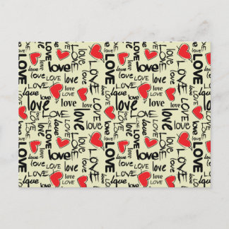Y2K-Grunge-Liebe-Typografie-Muster Postkarte