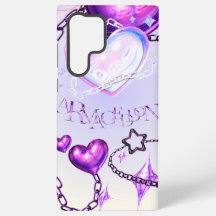 Y2K Iridescent Heart & Lila Ketten Handy Case