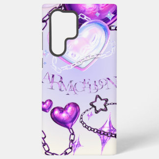 Y2K Iridescent Heart & Lila Ketten Handy Case Samsung Galaxy Hülle