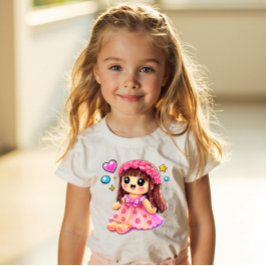 Y2K Kawaii-Puppe im Sticker-Stil – Süßes Mädchensp Kleinkind T-shirt