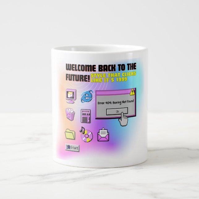 Y2K Klicken Sie hier Retro Desktop Ästhetisches T- Jumbo-Tasse (Vorderseite)