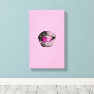Y2K Lips Portrait – Glossy Aesthetic Pop Art Print Leinwanddruck