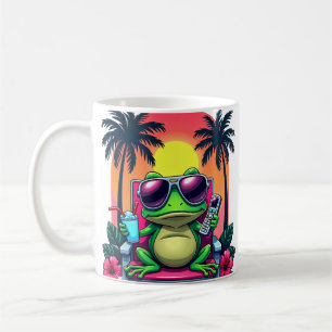 Y2K mürrischer Frosch Vaporwave Tropischer Retro F Kaffeetasse