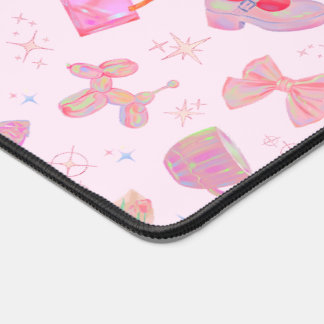 Y2K Pastell-Pink Coquette Hologram-Sparkling-Muste Schreibtischunterlage