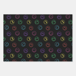 Y2K Preppy Aesthetic Smile Face Geschenkpapier Set