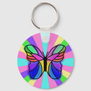 Y2K Psychedelischer Butterfly-Schlüsselanhänger Schlüsselanhänger