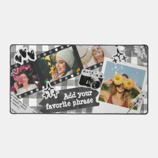 Y2K Retro Personalized Photo Collage in Black