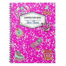 Y2K Retro-Rosa-Komprimierungs-Notebook