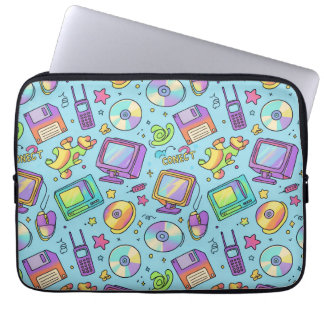 Y2K Retro Tech Aesthetic Padded Laptop Sleeve