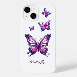 Y2K Rosa Chrom-Schmetterling-Handyhülle  Case-Mate iPhone 14 Hülle