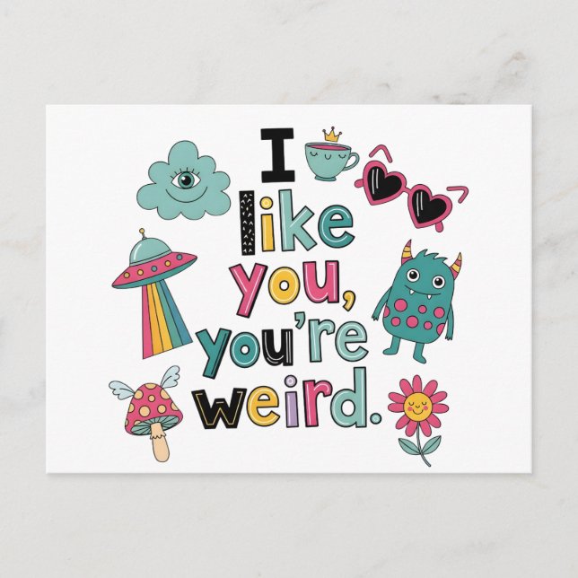 Y2K Stickerbomb Trendy Indie Pop Art Postkarte (Vorderseite)