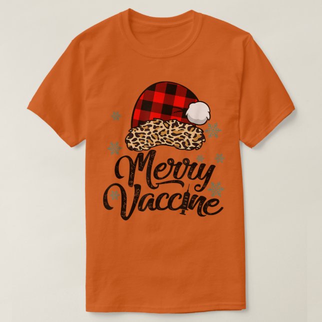 Y4Ry Leopard Santa Hat Merry Vaccine Christmas Xma T-Shirt (Design vorne)