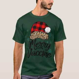 Y4Ry Leopard Weihnachtsmannmütze Merry Vaccine Chr T-Shirt