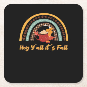 Y’all It's Fall Y’all Funny Quote Rechteckiger Pappuntersetzer