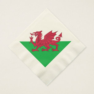 Y Ddraig Goch: Walisische Flagge geprägtes Mittag Serviette