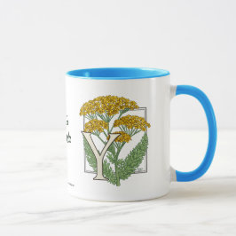 Y für Schafgarbe-Blumen-Alphabet Tasse