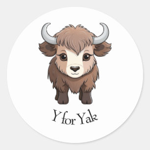 Y für Yak Runder Aufkleber
