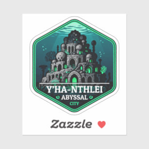 Y’ha-nthlei-Abgrund-Stadt Vintage-Reiseabzeichen Aufkleber