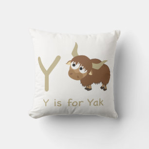 Y ist für Yak Kissen