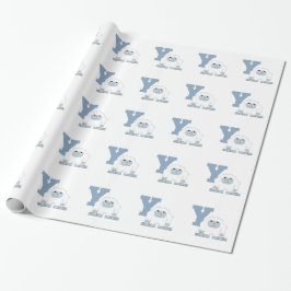 Y ist für Yeti Niedlich Cartoon Yeti Monster Geschenkpapier