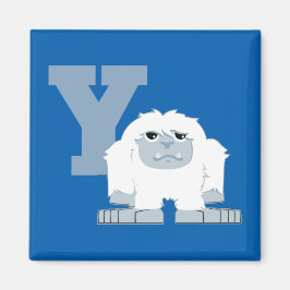Y ist für Yeti Niedlich Cartoon Yeti Monster Magnet