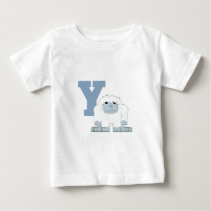 Y ist für Yeti Süßer Cartoon-Yeti-Monster Baby T-shirt