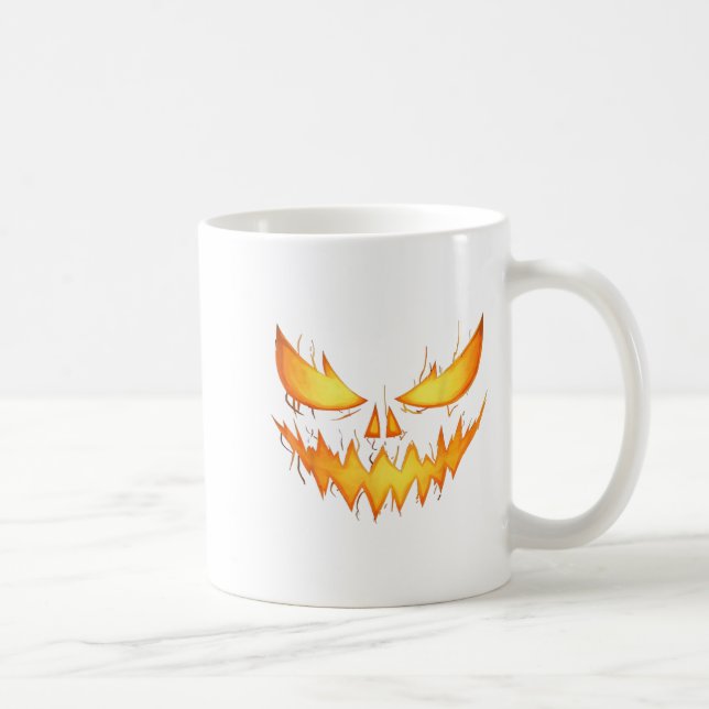 Y Kürbislaterne Carved Pumpkin Face Halloween Cos Kaffeetasse (Rechts)